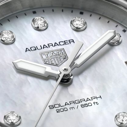 TAG Heuer Aquaracer Professional 200 Solargraph 34mm Ladies Watch Mother Of Pearl Diamonds WBP1313.BA0005 – Image 3