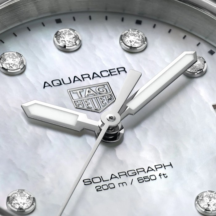 TAG Heuer Aquaracer Professional 200 Solargraph 34mm Ladies Watch Mother Of Pearl Diamonds WBP1313.BA0005 – Image 3