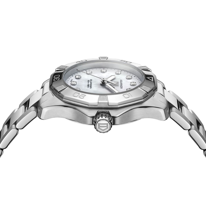 TAG Heuer Aquaracer Professional 200 Solargraph 34mm Ladies Watch Mother Of Pearl Diamonds WBP1313.BA0005 – Image 4
