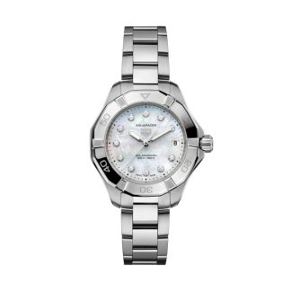 TAG Heuer Aquaracer Professional 200 Solargraph 34mm Ladies Watch Mother Of Pearl Diamonds WBP1313.BA0005