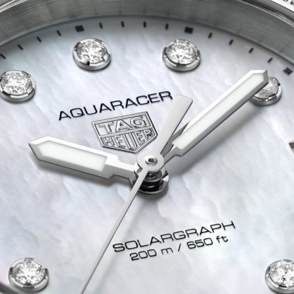 TAG Heuer Aquaracer Professional 200 Solargraph 34mm Ladies Watch Mother Of Pearl Diamonds WBP1314.BA0005 – Image 3