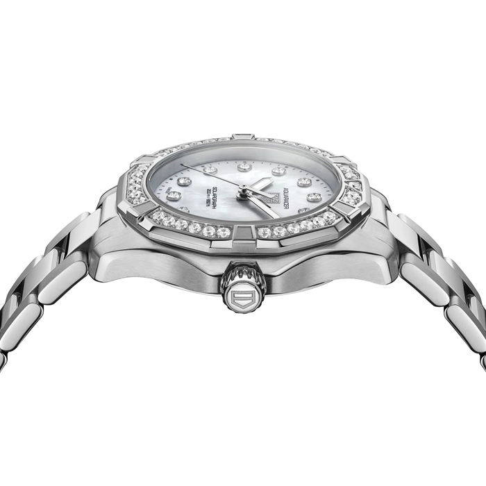 TAG Heuer Aquaracer Professional 200 Solargraph 34mm Ladies Watch Mother Of Pearl Diamonds WBP1314.BA0005 – Image 4