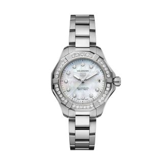 TAG Heuer Aquaracer Professional 200 Solargraph 34mm Ladies Watch Mother Of Pearl Diamonds WBP1314.BA0005