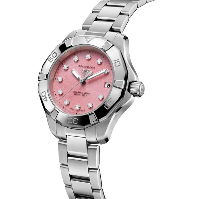 TAG Heuer Aquaracer Professional 200 Solargraph 34mm Ladies Watch Pink WBP1318.BA0005 – Image 2