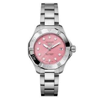 TAG Heuer Aquaracer Professional 200 Solargraph 34mm Ladies Watch Pink WBP1318.BA0005