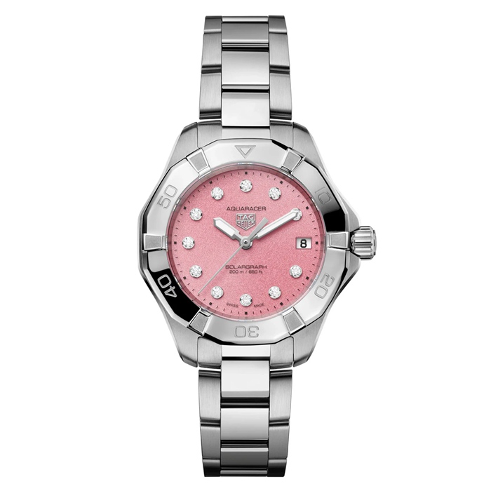 TAG Heuer Aquaracer Professional 200 Solargraph 34mm Ladies Watch Pink WBP1318.BA0005