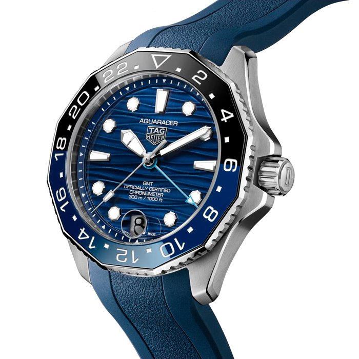 TAG Heuer Aquaracer Professional 300 GMT 42mm Montre Homme Caoutchouc Bleu WBP5114.FT6259 – Image 2