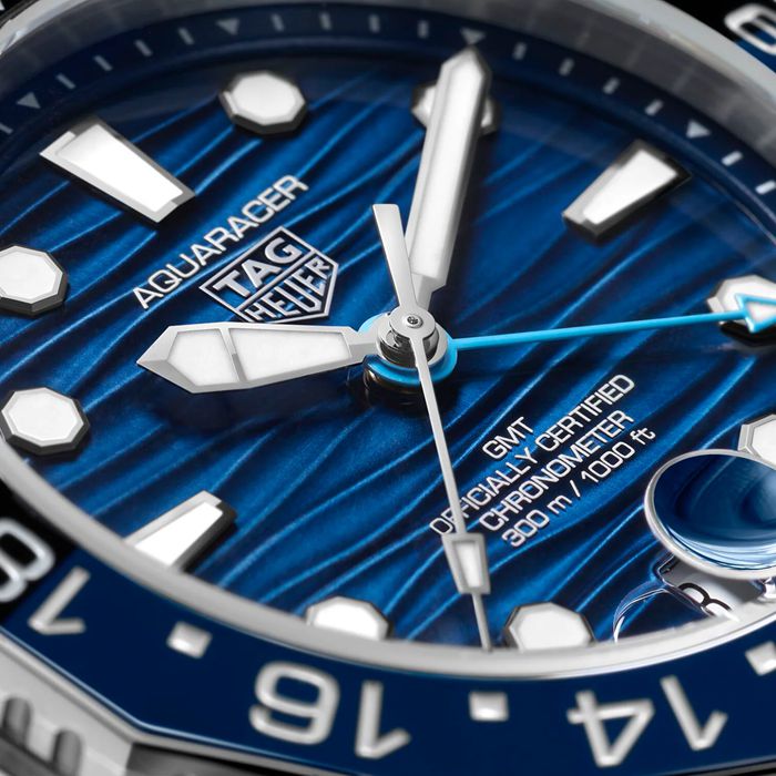 TAG Heuer Aquaracer Professional 300 GMT 42mm Montre Homme Caoutchouc Bleu WBP5114.FT6259 – Image 3