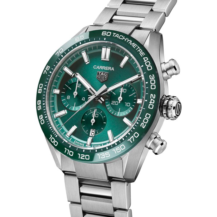 TAG Heuer Carrera Chronograph 44mm Montre Homme Vert Acier Inoxydable CBN2A1N.BA0643 – Image 2