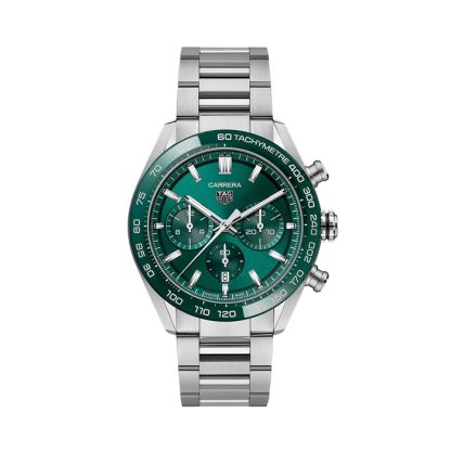 TAG Heuer Carrera Chronograph 44mm Montre Homme Vert Acier Inoxydable CBN2A1N.BA0643