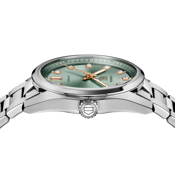 TAG Heuer Carrera Date 36mm Ladies Watch Green Diamond Dot WBN2317.BA0001 – Image 4