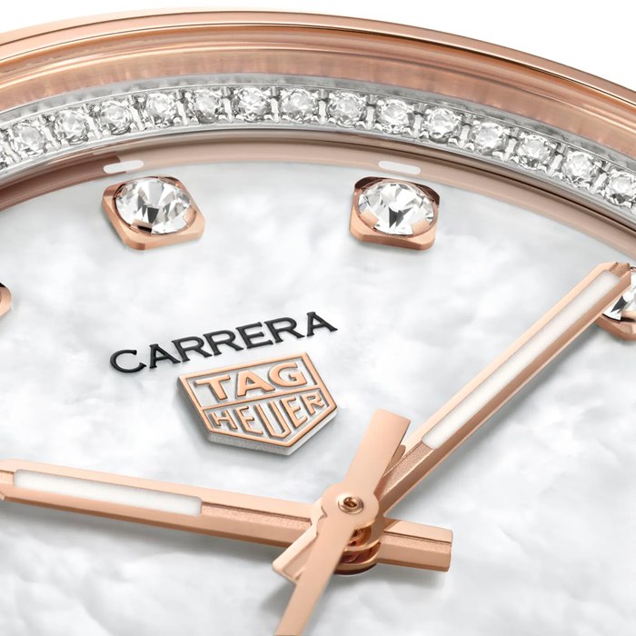 TAG Heuer Carrera Date 36mm Ladies Watch Mother Of Pearl Diamond WBN2351.BD0000 – Image 2