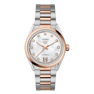 TAG Heuer Carrera Date 36mm Ladies Watch Mother Of Pearl Diamond WBN2351.BD0000