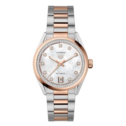 TAG Heuer Carrera Date 36mm Ladies Watch Mother Of Pearl Diamond WBN2351.BD0000