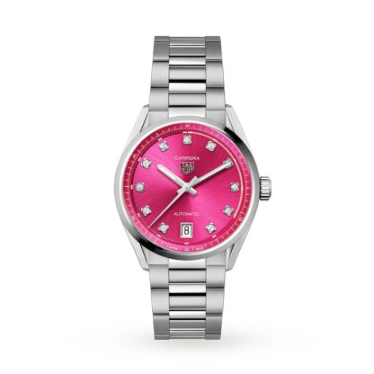 TAG Heuer Carrera Date 36mm Ladies Watch Pink Diamond Dot WBN2318.BA0001