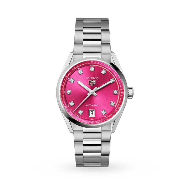 TAG Heuer Carrera Date 36mm Ladies Watch Pink Diamond Dot WBN2318.BA0001