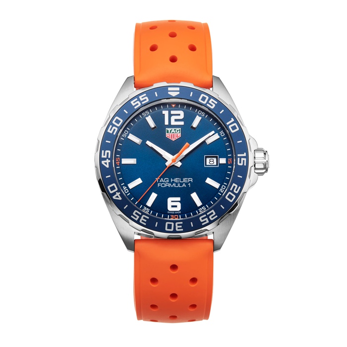 TAG Heuer Formula 1 43mm Montre Homme Orange Rubber Strap WAZ1010.FT8028