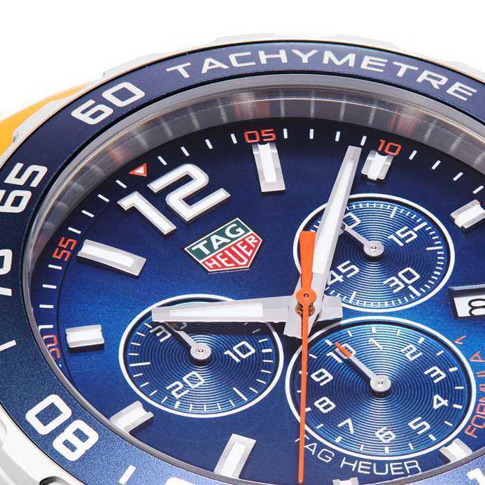 TAG Heuer Formula 1 Chronograph 43mm Mens Watch Orange Rubber Strap CAZ1014.FT8028 – Image 2