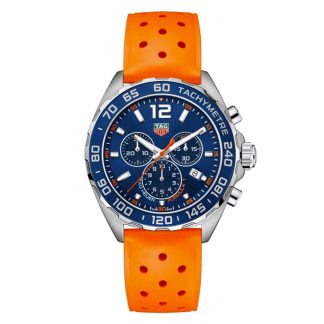 TAG Heuer Formula 1 Chronograph 43mm Mens Watch Orange Rubber Strap CAZ1014.FT8028
