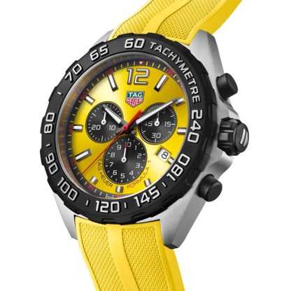 TAG Heuer Formula 1 Quartz Chronograph 200M 43mm Montre Homme Caoutchouc Jaune CAZ101AM.FT8054 – Image 2
