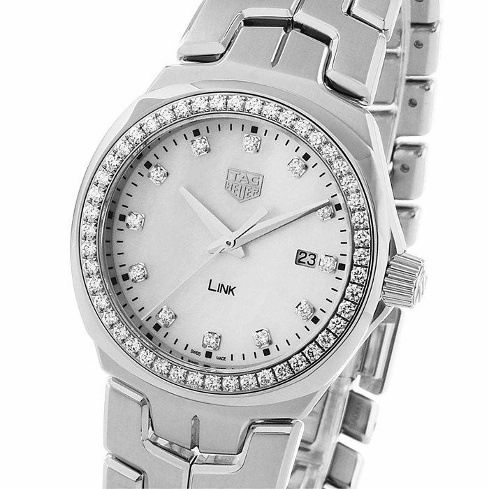 TAG Heuer Link 32mm Diamond Bezel Ladies Watch WBC1316.BA0600 – Image 3