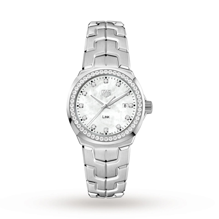 TAG Heuer Link 32mm Diamond Bezel Ladies Watch WBC1316.BA0600