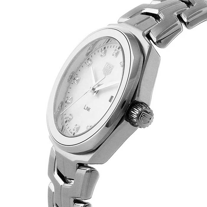 TAG Heuer Link Quartz Date Mother Of Pearl 32mm Ladies Watch WBC1312.BA0600 – Image 2