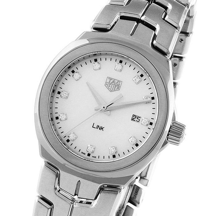 TAG Heuer Link Quartz Date Mother Of Pearl 32mm Ladies Watch WBC1312.BA0600 – Image 3