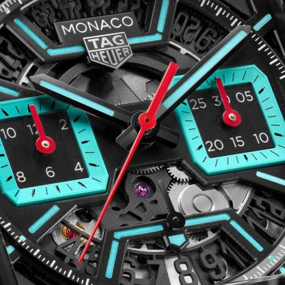 TAG Heuer Monaco Chronograph 39mm Montre Hommes Titane Turquoise CBL2184.FT6236 – Image 3