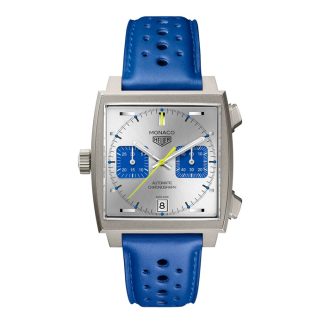 TAG Heuer Monaco Chronograph Racing Blue Limited Edition 39mm Montre Homme Argent CAW218C.FC6548