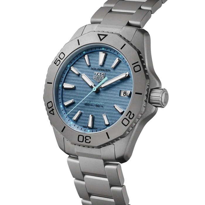 TAG Heuer Montre Homme Aquaracer Professional 200 Solargraph Titanium 40mm Bleu WBP1182.BF0000 – Image 2