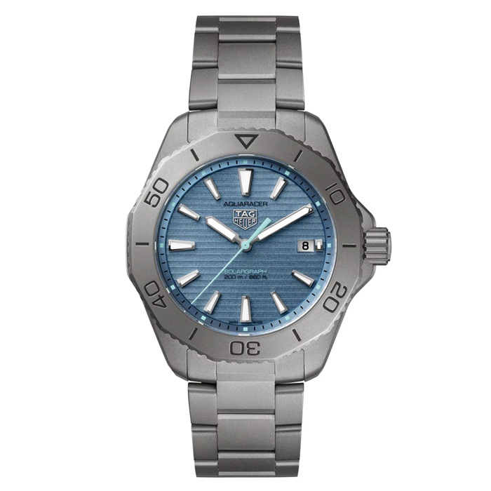 TAG Heuer Montre Homme Aquaracer Professional 200 Solargraph Titanium 40mm Bleu WBP1182.BF0000
