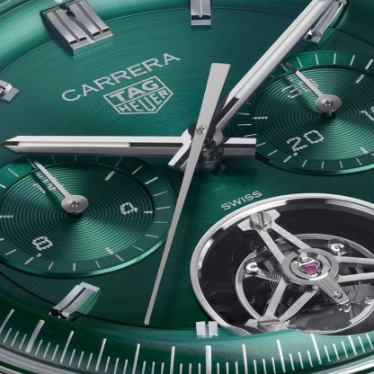 TAG Heuer Montre Homme Carrera Chronograph Tourbillon 42mm Vert CBS5011.FC6566 – Image 3