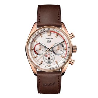 TAG Heuer Montre Homme Carrera Chronosprint X Porsche Special Edition 42mm Beige CBS2040.FC8318