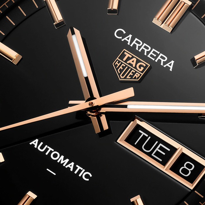 TAG Heuer Montre Homme Carrera Day-Date 41mm Or Rose Noir WDA2111.BD0001 – Image 3