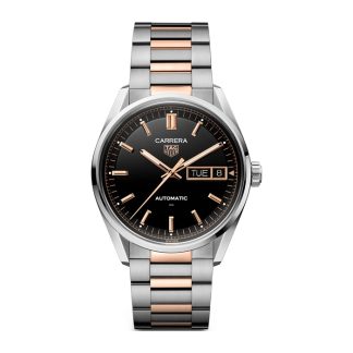 TAG Heuer Montre Homme Carrera Day-Date 41mm Or Rose Noir WDA2111.BD0001