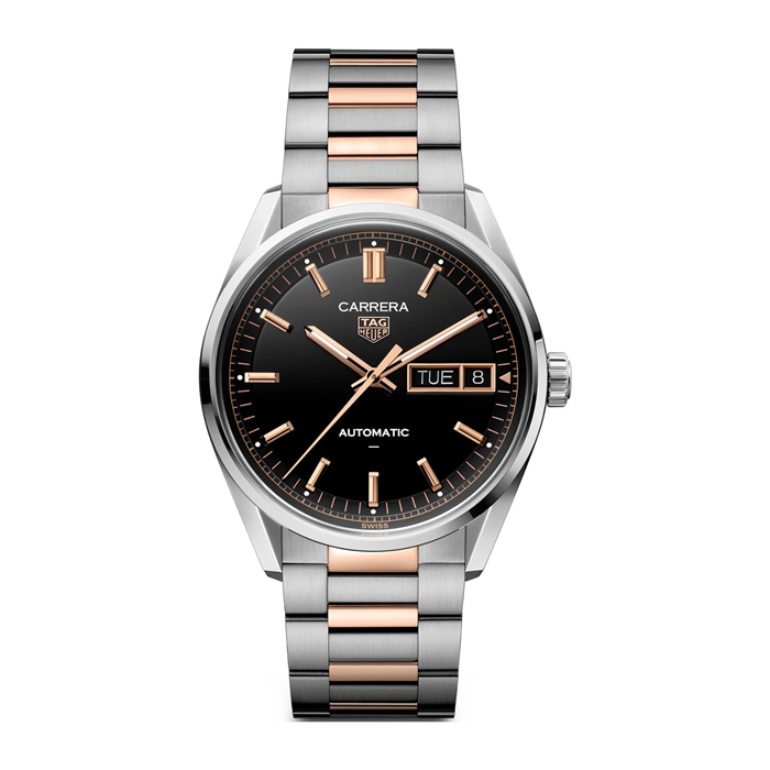 TAG Heuer Montre Homme Carrera Day-Date 41mm Or Rose Noir WDA2111.BD0001
