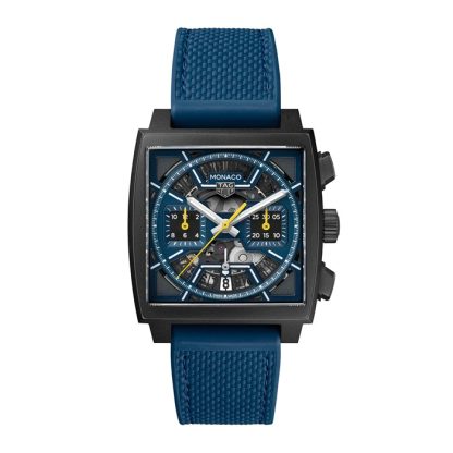 TAG Heuer Montre Homme Monaco Skeleton 39mm Bleu CBL2188.FT6261