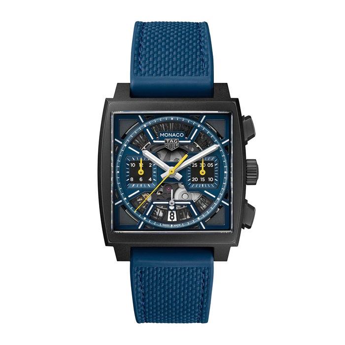 TAG Heuer Montre Homme Monaco Skeleton 39mm Bleu CBL2188.FT6261