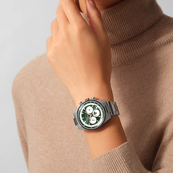 Zenith Chronomaster Original Steel 38mm Boutique Edition Montre Homme Green 03.3400.3610/40.M3200 – Image 3